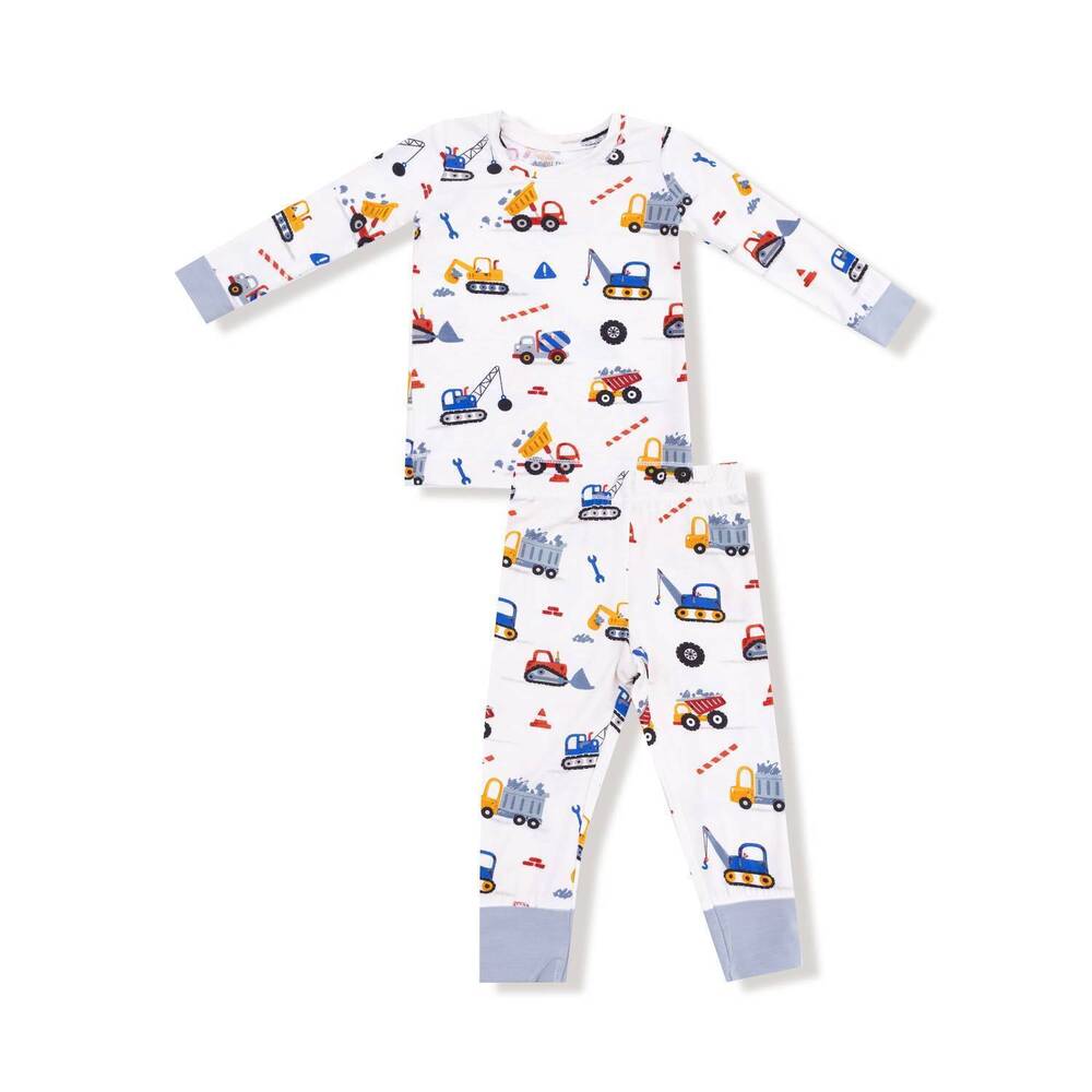 NEW ANGEL DEAR boys long sleeve loungewear set in crayon construction
